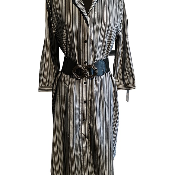 Lilly Collection 3/4 Sleeve Button Down Dress Size Large - Picture 3 of 6